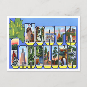 North Carolina Big Letters Postcard