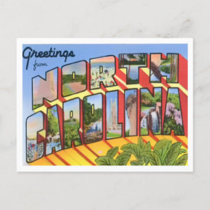 North Carolina Big Letters Postcard