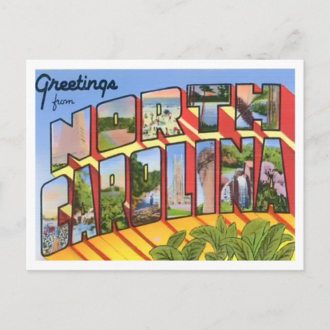 North Carolina Big Letters Postcard (Front)