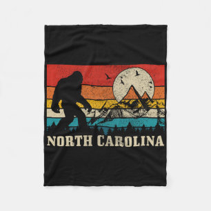 North Carolina Bigfoot Vintage Mountains Hiking Ca Fleece Blanket
