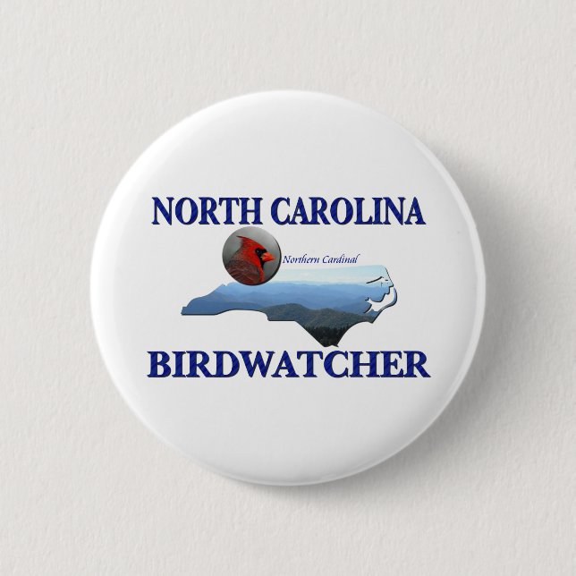 North Carolina Birdwatcher 6 Cm Round Badge (Front)