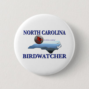 North Carolina Birdwatcher 6 Cm Round Badge