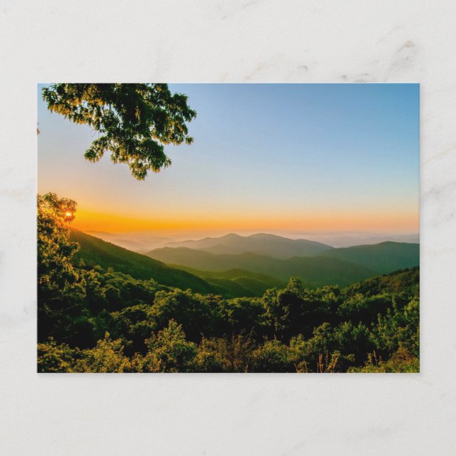 north carolina blue ridge barkway mountains postcard (Front)