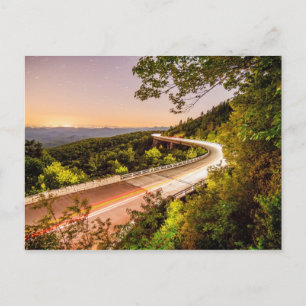 north carolina blue ridge barkway mountains postcard
