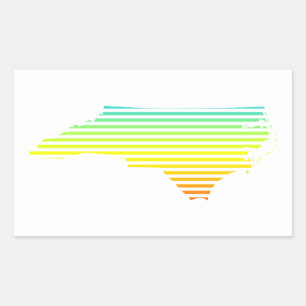 north carolina chill fade rectangular sticker