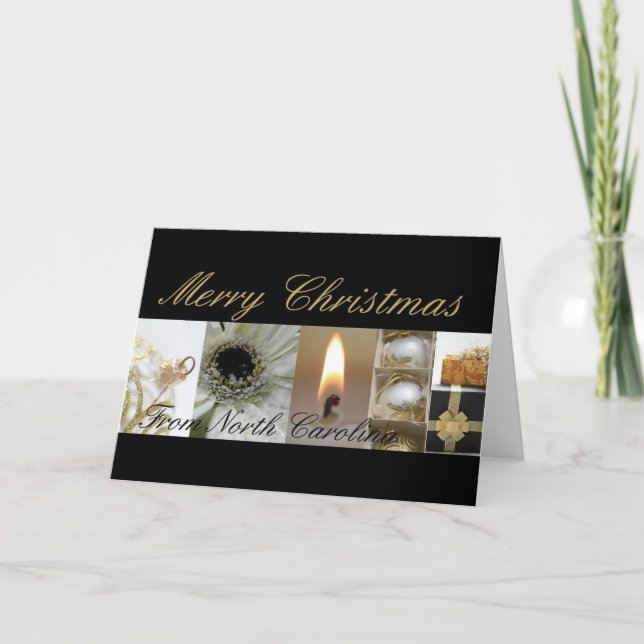 North Carolina  Christmas Card, state specific Holiday Card (Front)