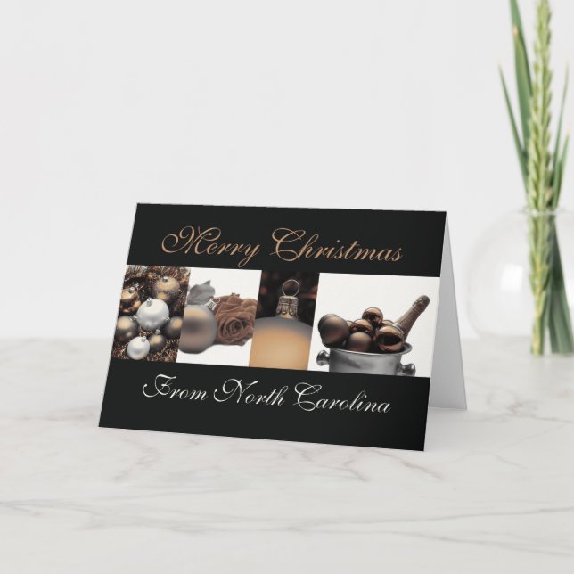 North Carolina  Christmas Card, state specific Holiday Card (Front)