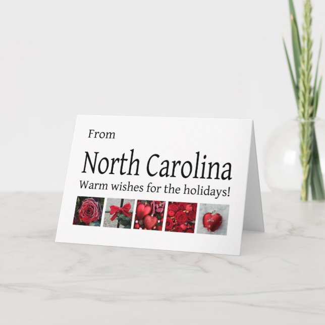 North Carolina  Christmas Card, state specific Holiday Card (Front)