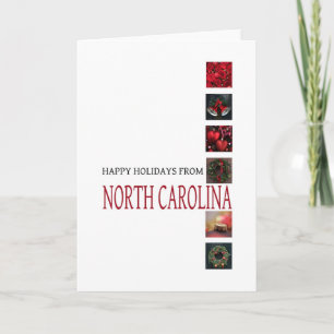 North Carolina Christmas Card with ornaments