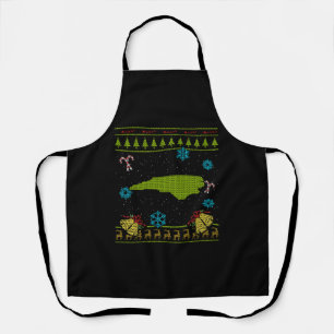 North Carolina Christmas Ugly Shirt Apron