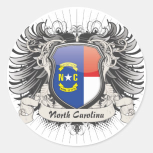 North Carolina Crest Classic Round Sticker