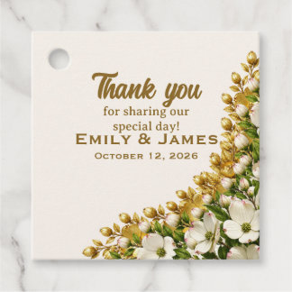 North Carolina Dogwood Wedding Favour Tag