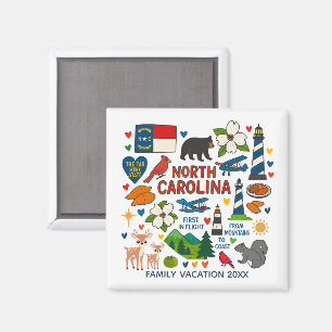 North Carolina Family Trip Keepsake Personalized Magnet