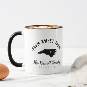North Carolina Farm Sweet Farm Family Monogram Mug
