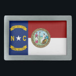 North Carolina flag Belt Buckle<br><div class="desc">Flag and Great Seal of the State of North Carolina</div>