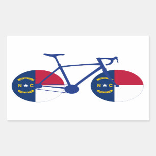 North Carolina Flag Cycling Rectangular Sticker