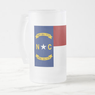 North Carolina flag Frosted Glass Beer Mug
