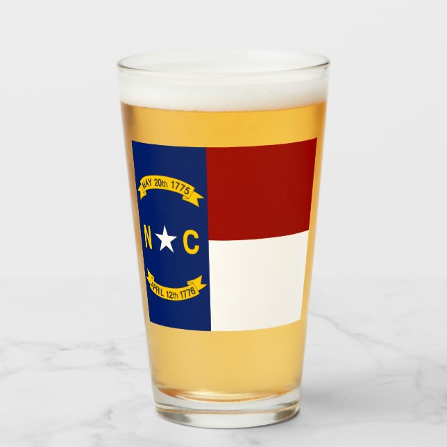 North Carolina flag  Glass (Front Filled)