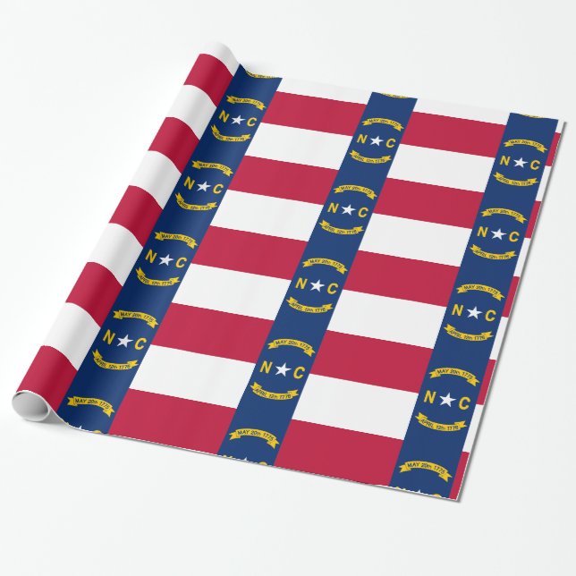 North Carolina flag Wrapping Paper (Unrolled)