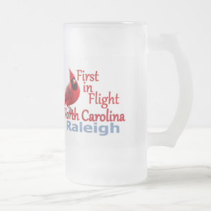 NORTH CAROLINA FROSTED GLASS BEER MUG