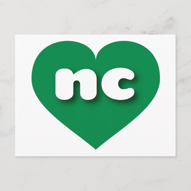 North Carolina green heart - I love nc Postcard (Front)
