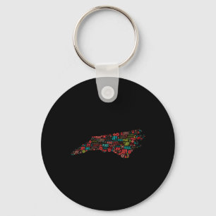 North Carolina Happy Holidays  Key Ring