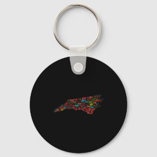 North Carolina Happy Holidays  Key Ring