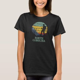 North Carolina Hiking Vintage Retro Sunset Distres T-Shirt