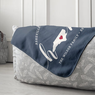 North Carolina Home State Personalised Sherpa Blanket