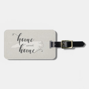 North Carolina - Home Sweet Home burlap-look Luggage Tag