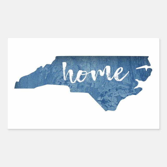 North Carolina Home Wood Grain Rectangular Sticker (Front)
