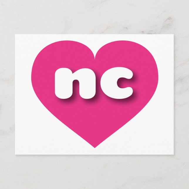 North Carolina hot pink heart - I love nc Postcard (Front)