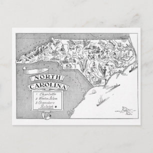 North Carolina Illustrated Postcard