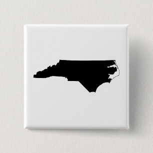 North Carolina in Black and White 15 Cm Square Badge