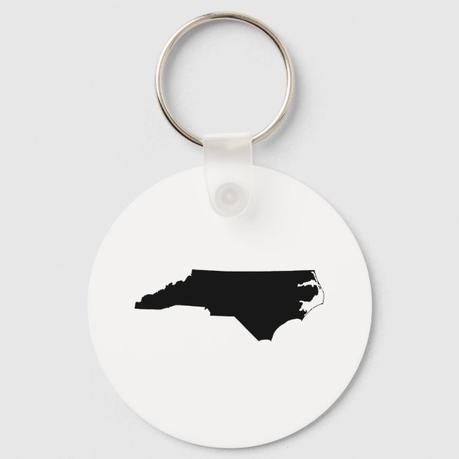 North Carolina in Black and White Key Ring (Front)