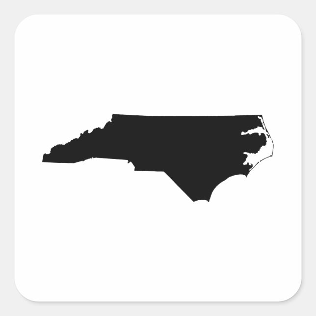 North Carolina in Black and White Square Sticker (Front)