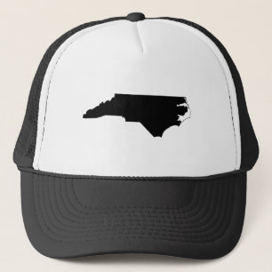 North Carolina in Black and White Trucker Hat