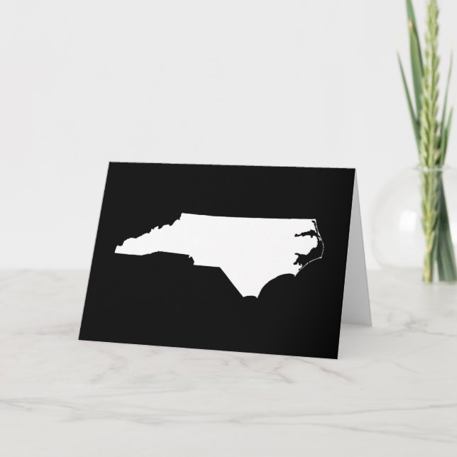 North Carolina in White and Black Card (Front)