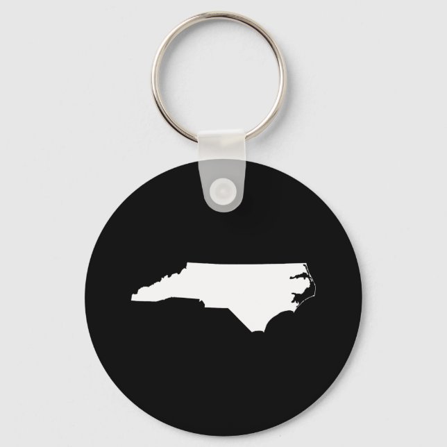 North Carolina in White and Black Key Ring (Front)