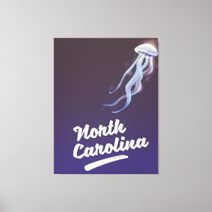 North Carolina Jellyfish travel poster Canvas Print