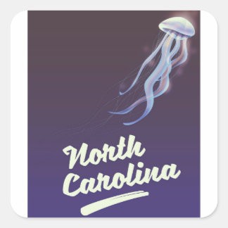 North Carolina Jellyfish travel poster Square Sticker