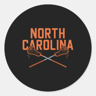 North Carolina Lacrosse Vintage Nc Lax Retro-style Classic Round Sticker
