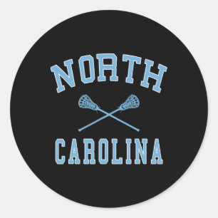 North Carolina Lacrosse Vintage Nc Lax Weathered 1 Classic Round Sticker