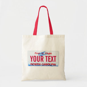 North Carolina license plate tote bag