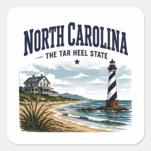 North Carolina Lighthouse Journey Square Sticker