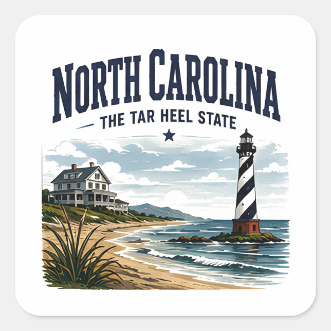 North Carolina Lighthouse Journey Square Sticker (Front)