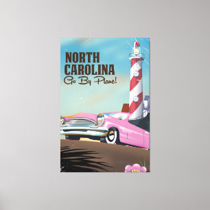 North Carolina Lighthouse travel poster Canvas Print