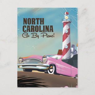 North Carolina Lighthouse travel poster Postcard