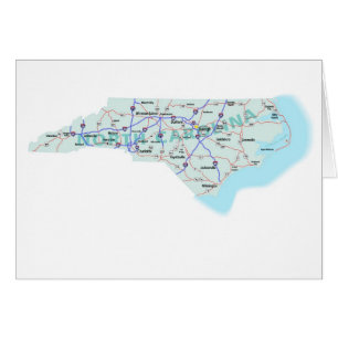 North Carolina Map Blank Card