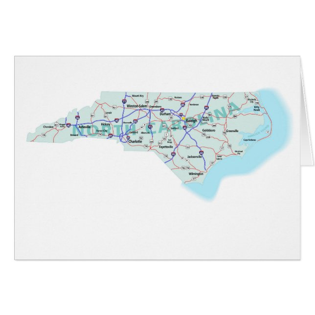 North Carolina Map Blank Card (Front Horizontal)